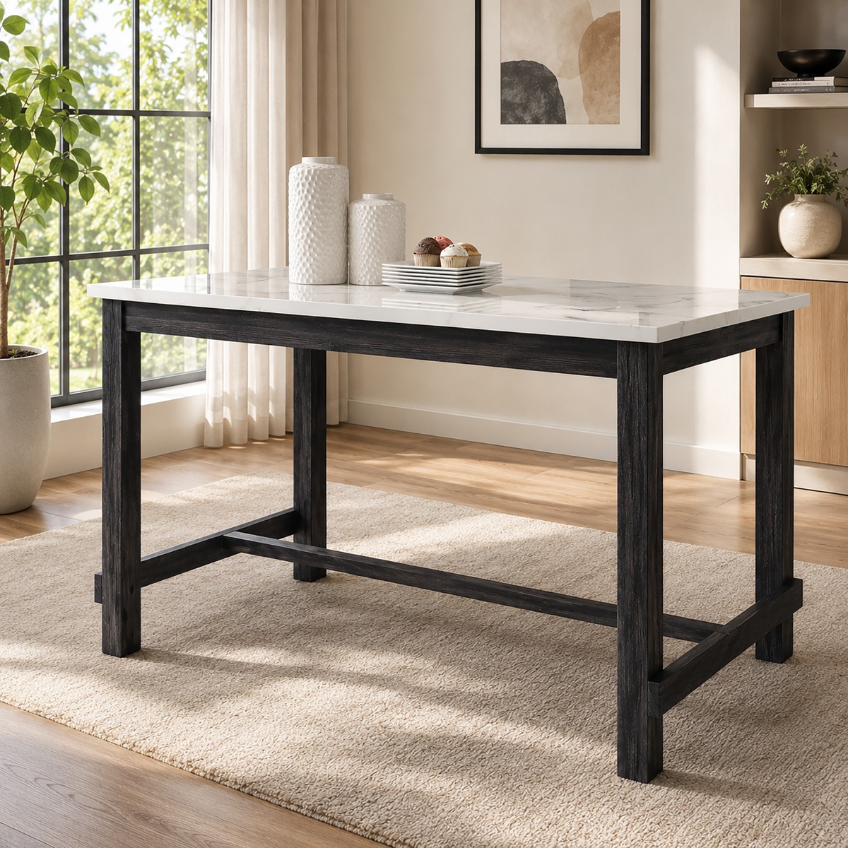 Yelena Counter Height Table W/Marble Top