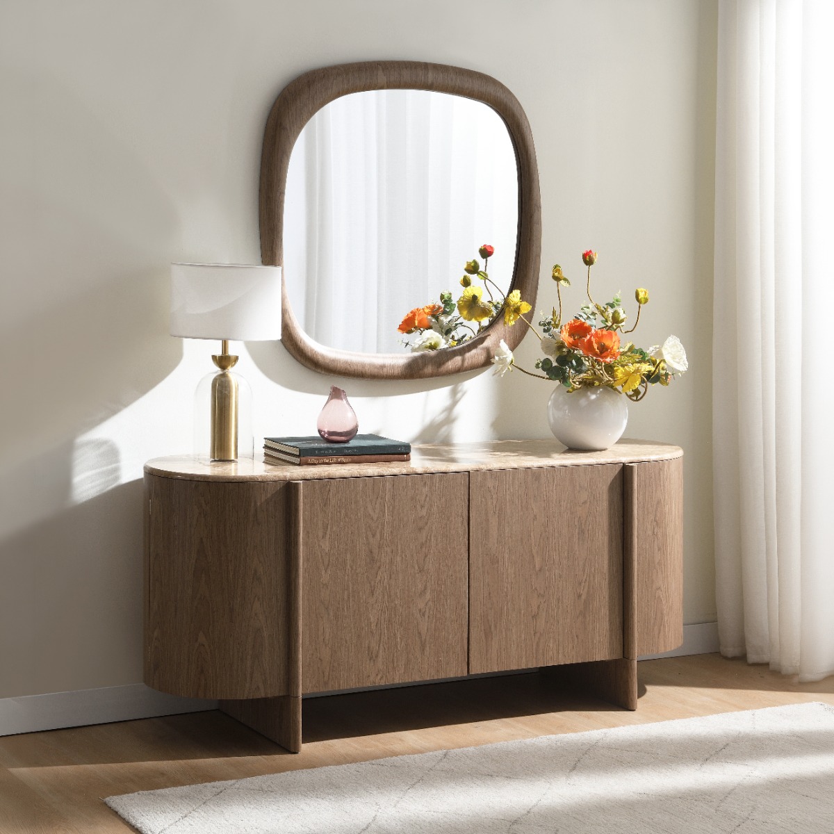 Markku Console Table w/Natural Marble