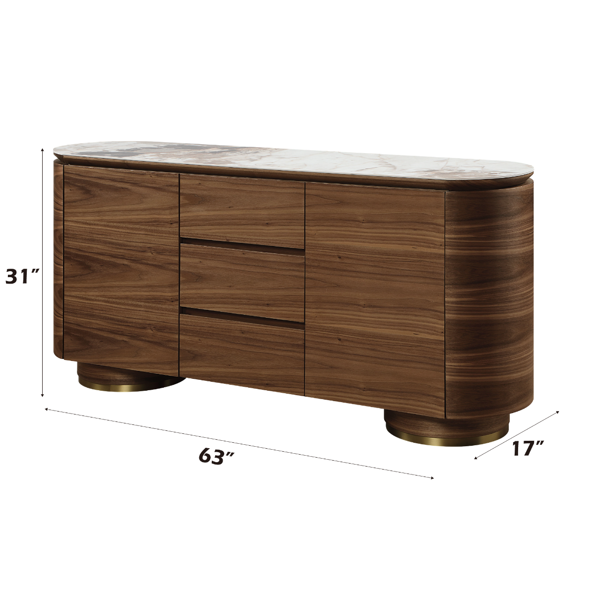 Willene Server W/Ceramic Top