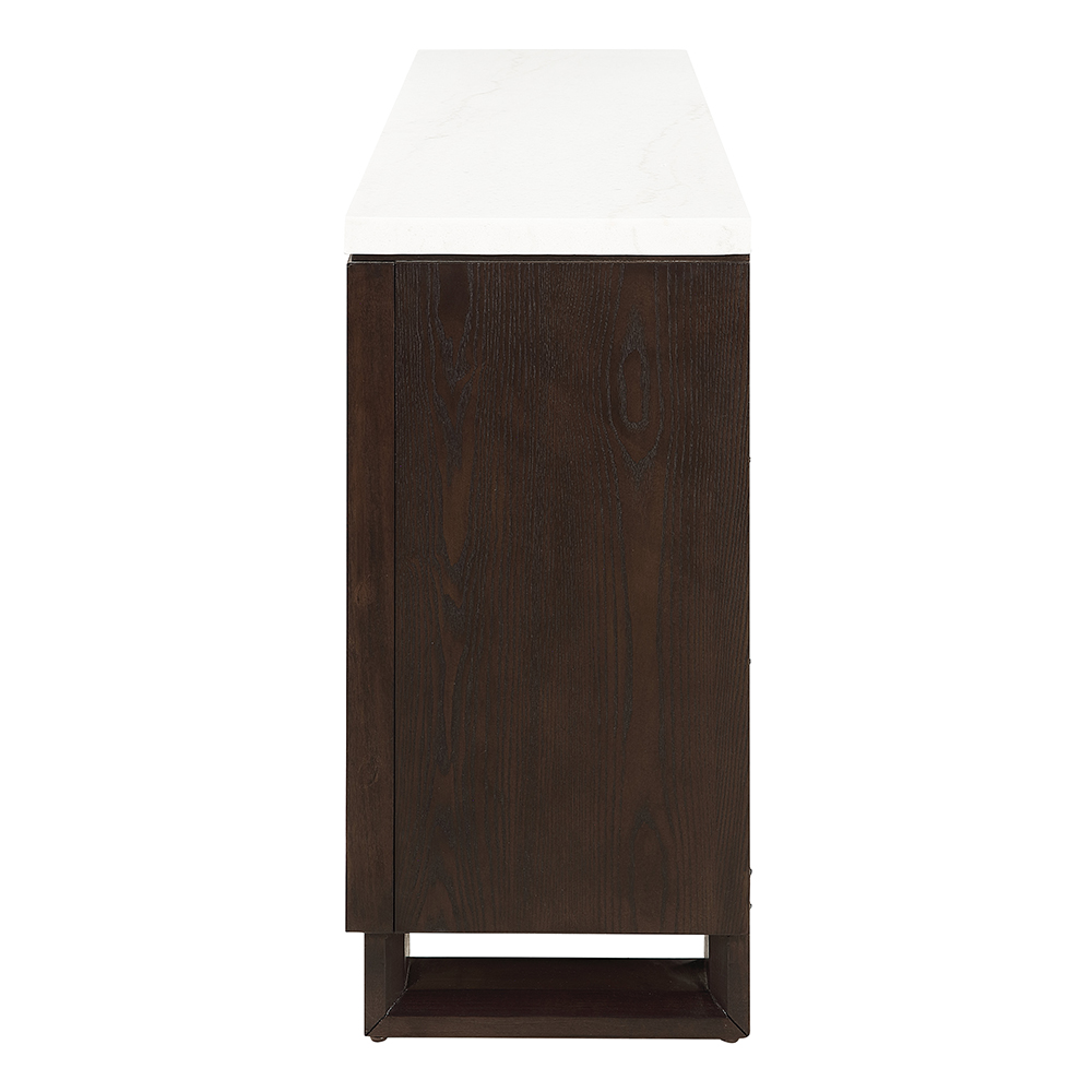 Edwyn Server w/Natural Marble Top & Fireplace