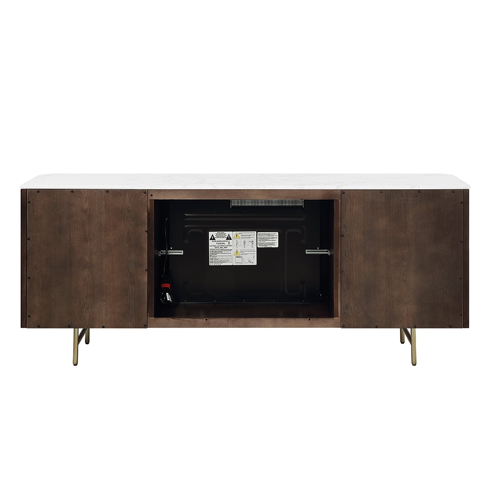 Clayten Server w/Marble Top & Fireplace