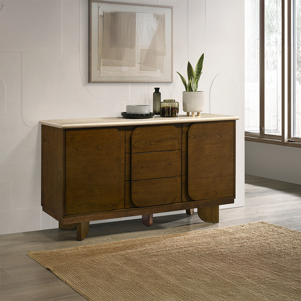 Kasha Server w/Natural Marble Top