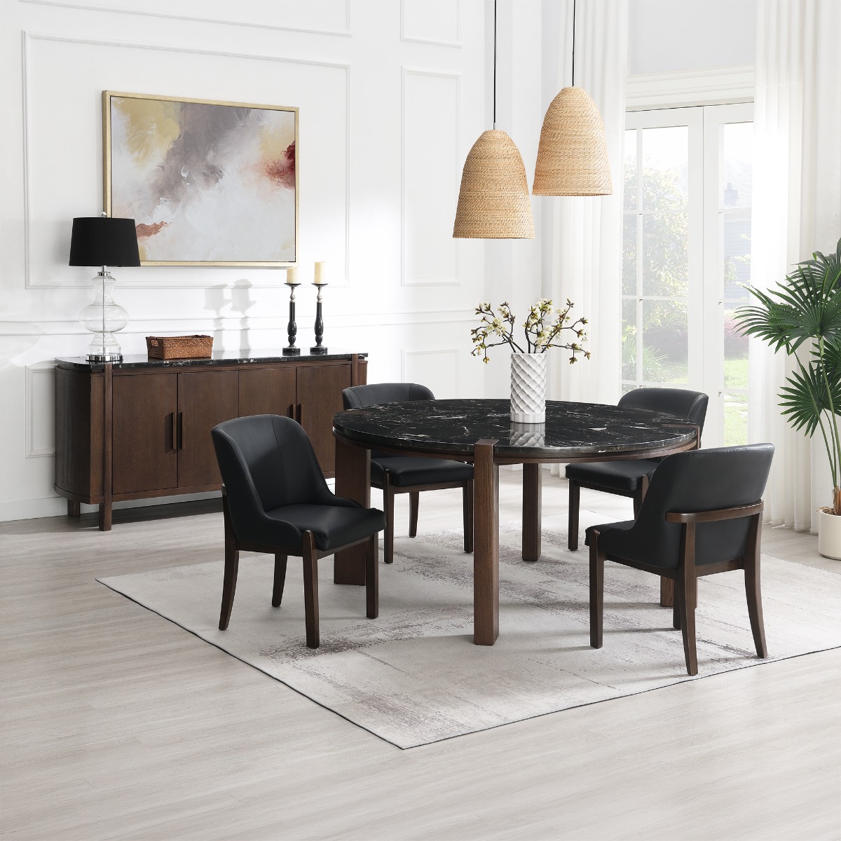 Estella Round Dining Table w/Marble Top
