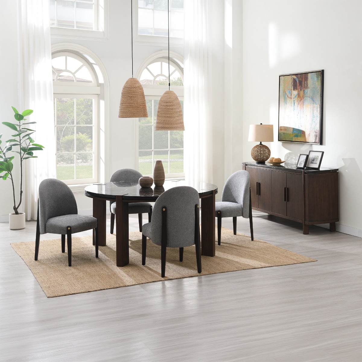 Estella Round Dining Table w/Marble Top