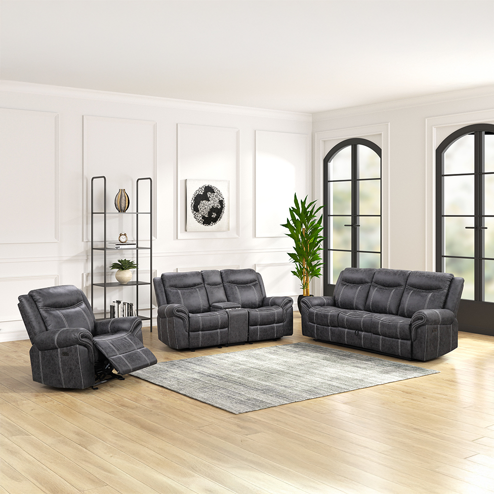 Zubaida Power Glider Motion Loveseat w/USB