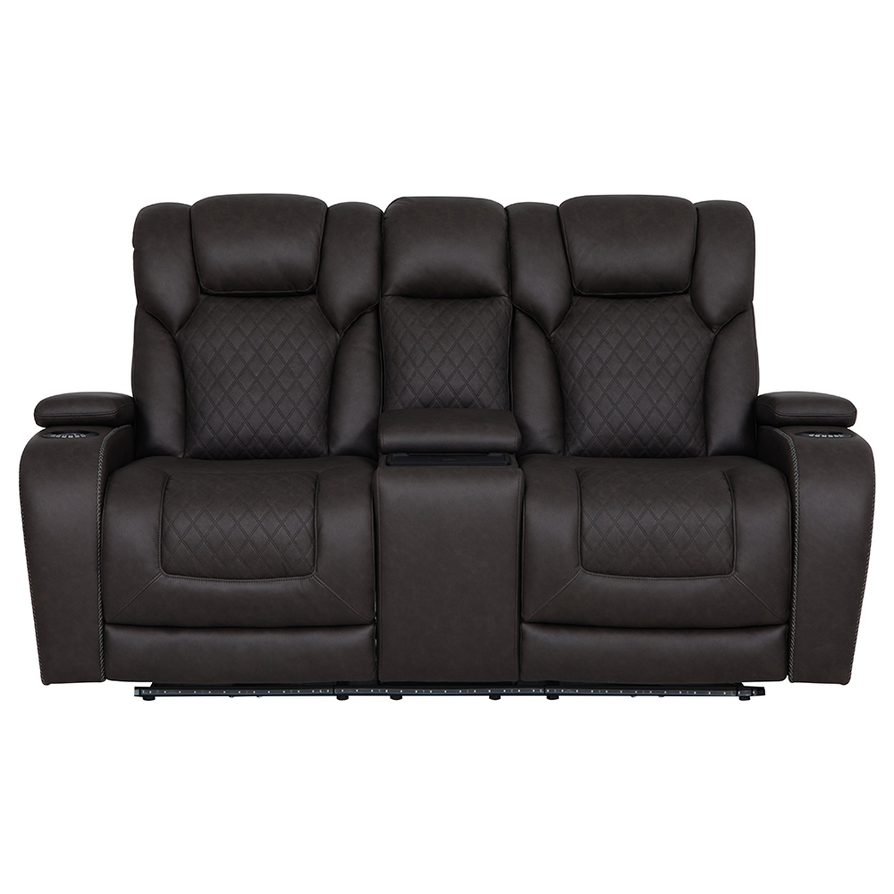 Wendell Power Motion Loveseat w/Console, Wireless Charger, Storage, USB & LED