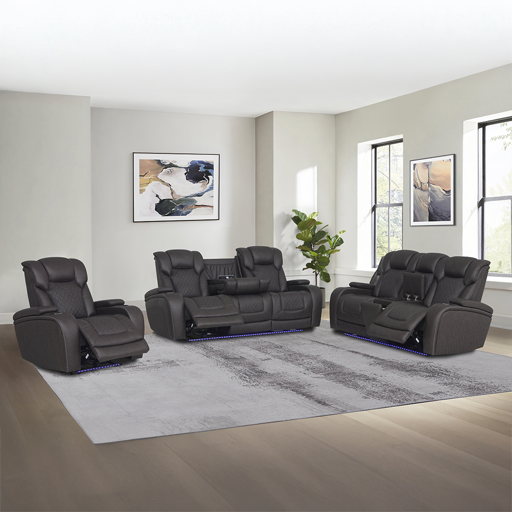 Wendell Power Motion Loveseat w/Console, Wireless Charger, Storage, USB & LED